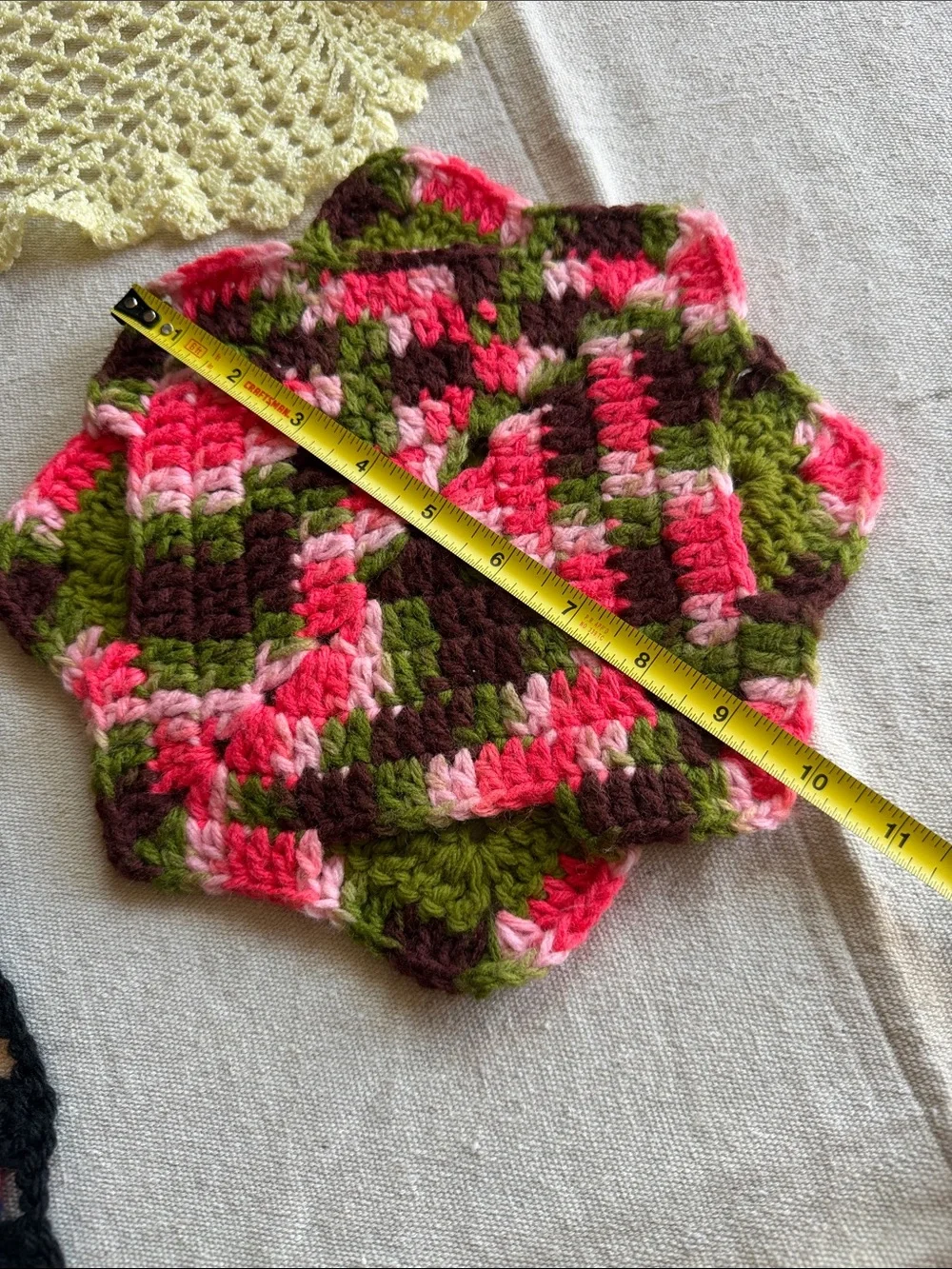 Handmade Multicolor Crochet Doilies - Set of 4
